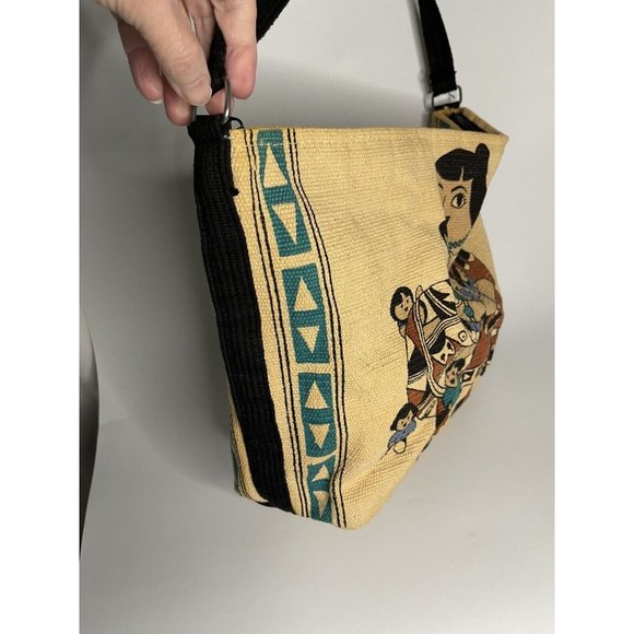 Storyteller Canvas Big Tote Bag Western Southwestern Native Ethnic Zip - Picture 6 of 12